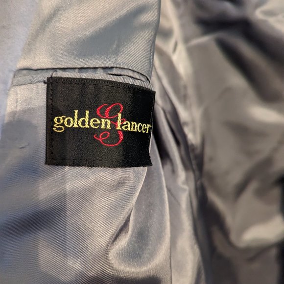 Golden Lancer Men's Suede Powder Blue Blazer sz 42 Imported Materials USA Made - Picture 12 of 14